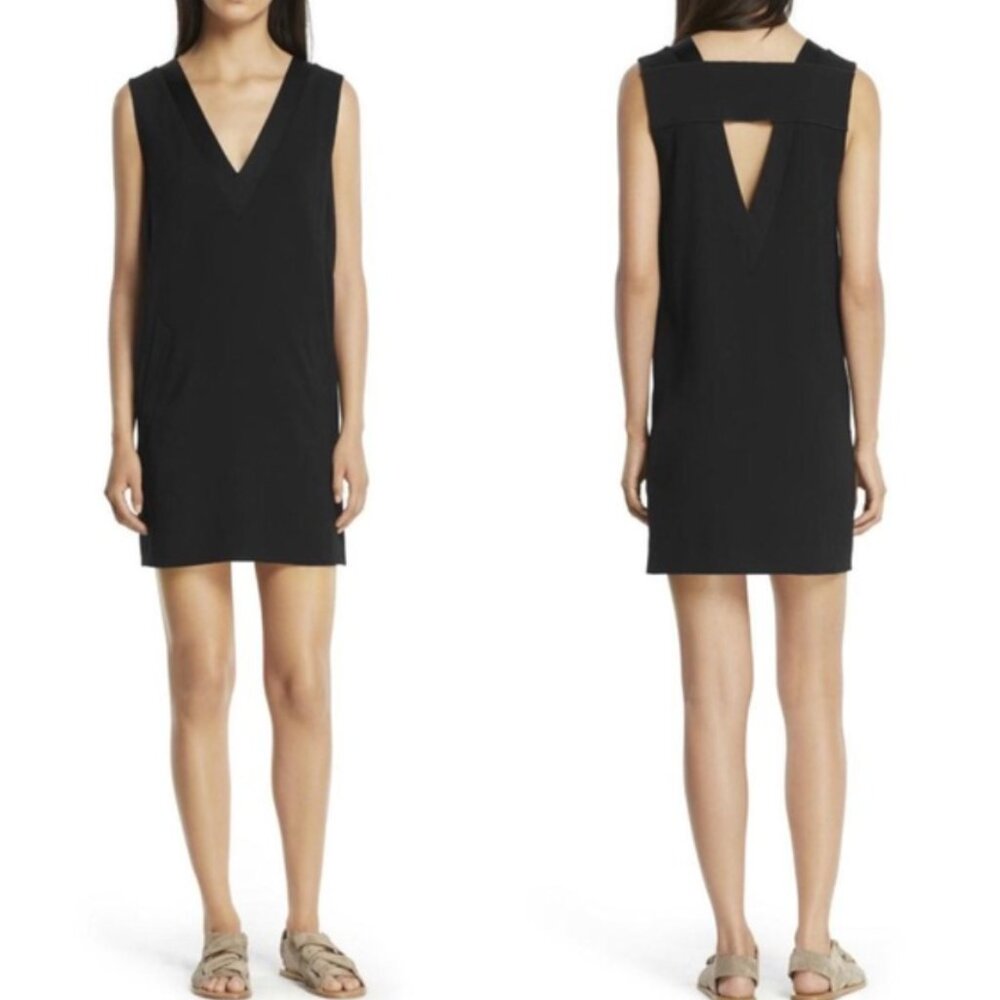 Rag & Bone Phoebe Black Sleeveless V-Neck Shift Dress - Size 4